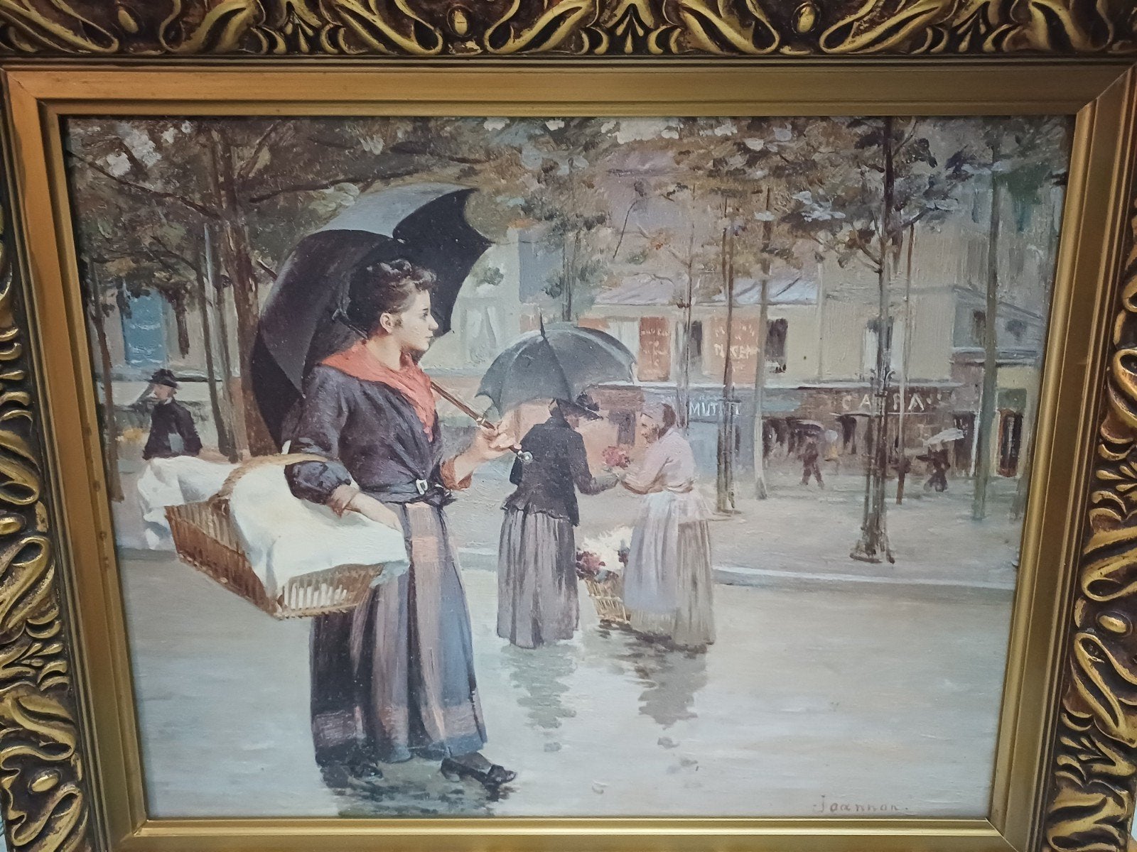 zeer mooi ik denk Frans schilderij rechtsonder gesigneerd, Ophalen of Verzenden