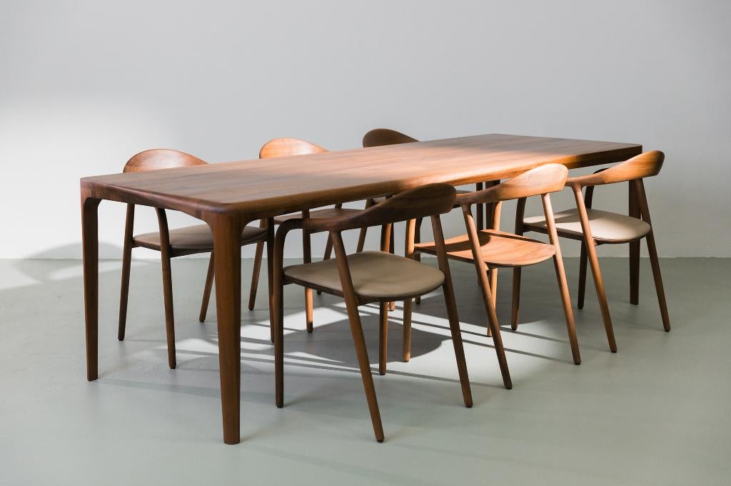 Showroom set! Artisan Craft tafel, 240x90 + 6 Neva stoelen, Huis en Inrichting, Verzenden, 200 cm of meer, 50 tot 100 cm, Zo goed als nieuw
