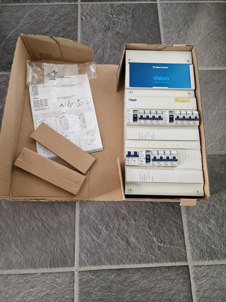 Hager 1 fase meterkast met gewiss componenten, Ophalen of Verzenden, Gebruikt, Overige typen