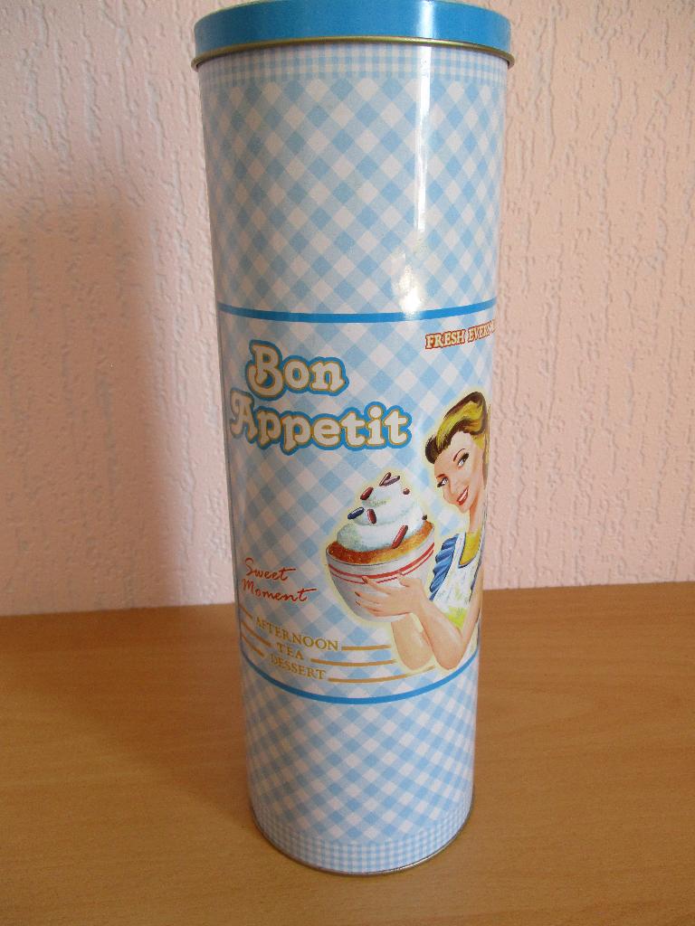 Voorraadblik  / spaghettiblik. Bon Appetit, Ophalen of Verzenden, Zo goed als nieuw, Voorraadpot, Metaal