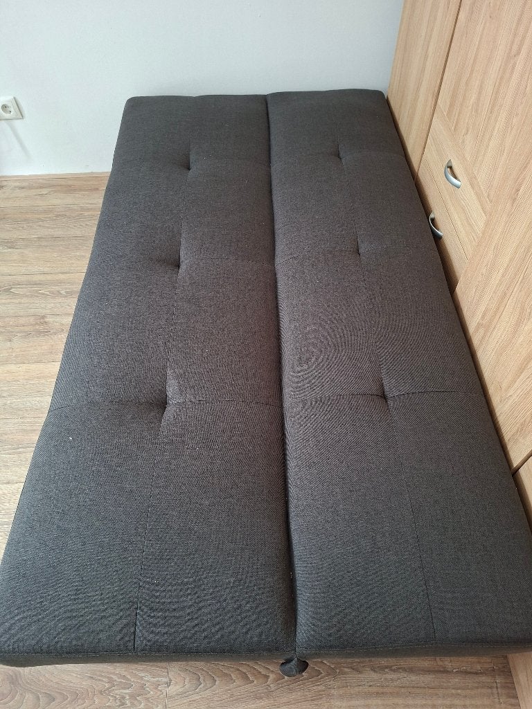 Mooie antraciet bedbank, Zwart, Ophalen of Verzenden, Zo goed als nieuw, Twijfelaar