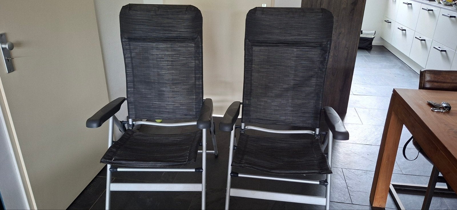 2 Teun campingstoelen - Comfortabel en verstelbaar, Ophalen, Gebruikt, Campingstoel