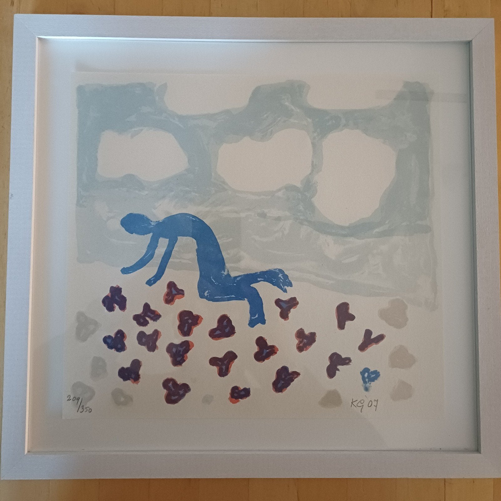 Klaas Gubbels - Het knielen (2007) - Litho, Gelimiteerde oplage, Ophalen of Verzenden, Lithografie