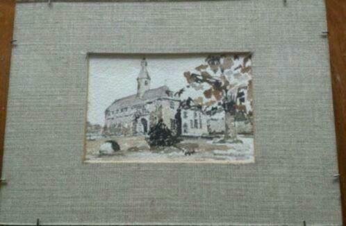 aquarel kasteel Marquette Heemskerk Wim van Oijen 1918-2005, Ophalen