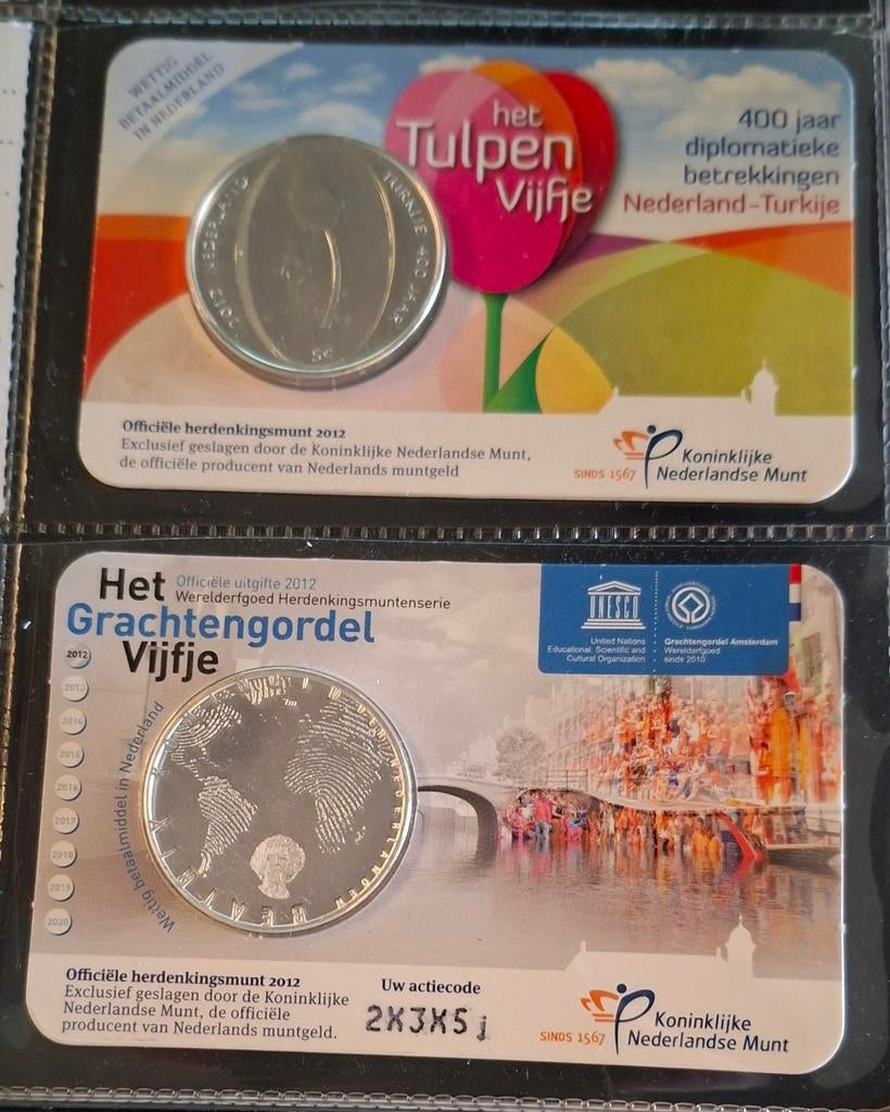 Diverse Nederlandse Vijfjes - Herdenkingsmunten, Verzenden, Koningin Beatrix, Zilver, Overige waardes