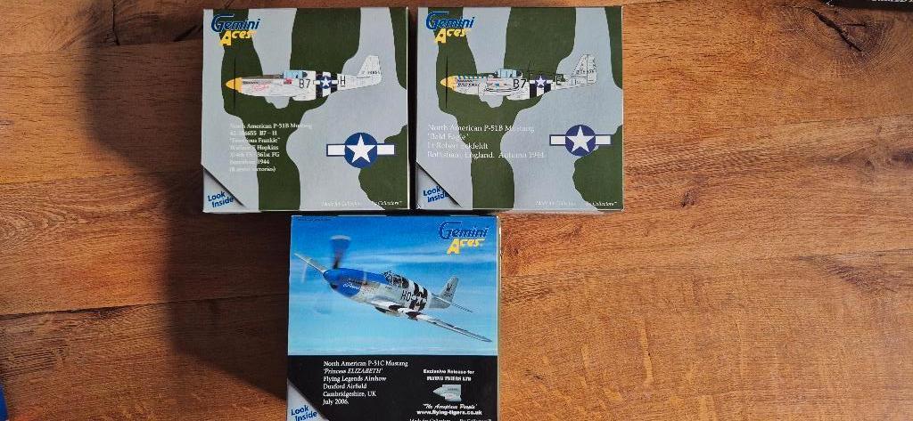 P-38 Lightning, P51 Mustang & P47 Thunderbolt, diecast 1:72, Overige merken, 1:72 tot 1:144, Ophalen of Verzenden, Zo goed als nieuw
