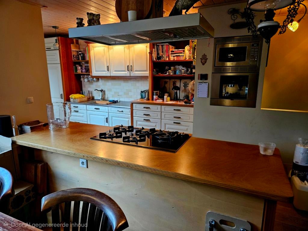 Landelijke keuken met kookeiland, Huis en Inrichting, Keuken | Complete keukens, Ophalen, Gebruikt, Overige materialen, Wit