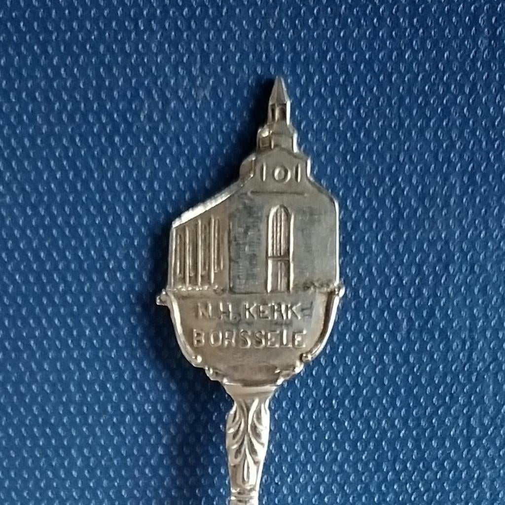 verzilverd lepeltje NH Kerk, Borssele (JS Zn), Antiek en Kunst, Ophalen of Verzenden