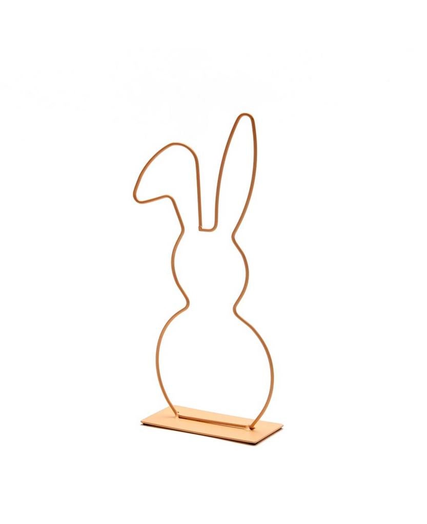 Metalen haas op voet 13x29cm apricot, Veens Living, Nieuw, Elst, Info@veensliving.nl