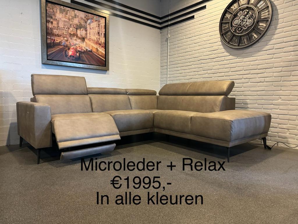 Hoekbanken en bankstellen opruimingen, Ophalen of Verzenden, Vierpersoons of meer, Leer