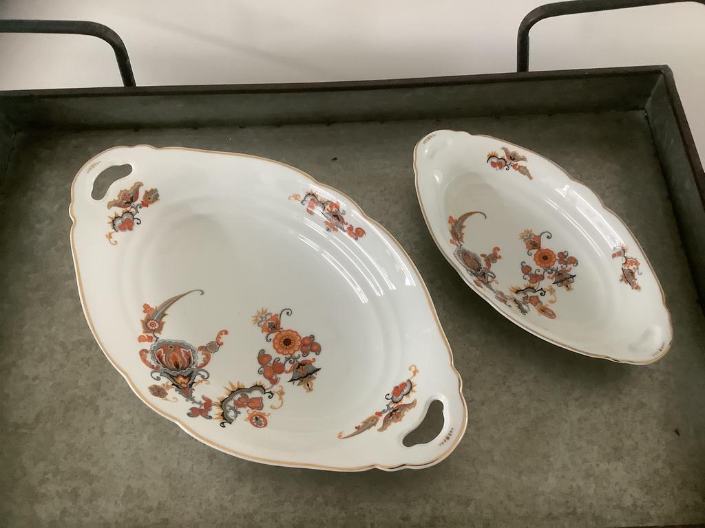 Jamin Servies - een Broodschaal + Vleeswarenschaal, Antiek en Kunst, Antiek | Servies los, Ophalen of Verzenden