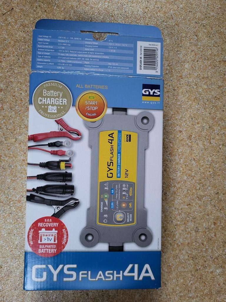 GYS Flash 4A Acculader - Nieuwstaat, Ophalen of Verzenden, Nieuw, Universele onderdelen