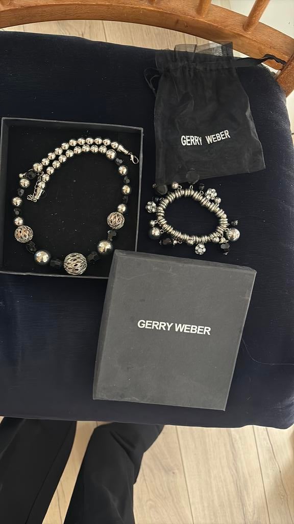 Ketting en armband Gerry Weber, Sieraden, Tassen en Uiterlijk, Kettingen, Verzenden, Zo goed als nieuw, Zwart, Overige materialen
