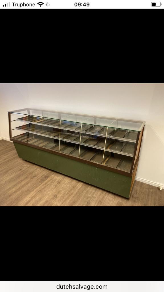 Banketbakkers vitrine uit de jaren ‘60, Antiek en Kunst, Ophalen