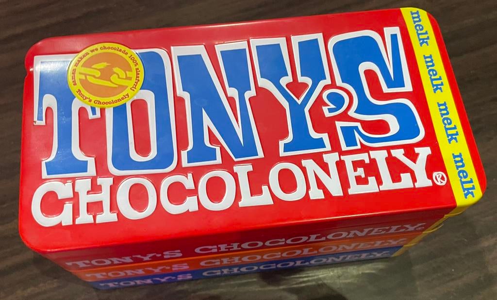 Tony’s Chocolonely bewaarbox, Verzamelen, Ophalen of Verzenden, Zo goed als nieuw, Overige, Overige merken