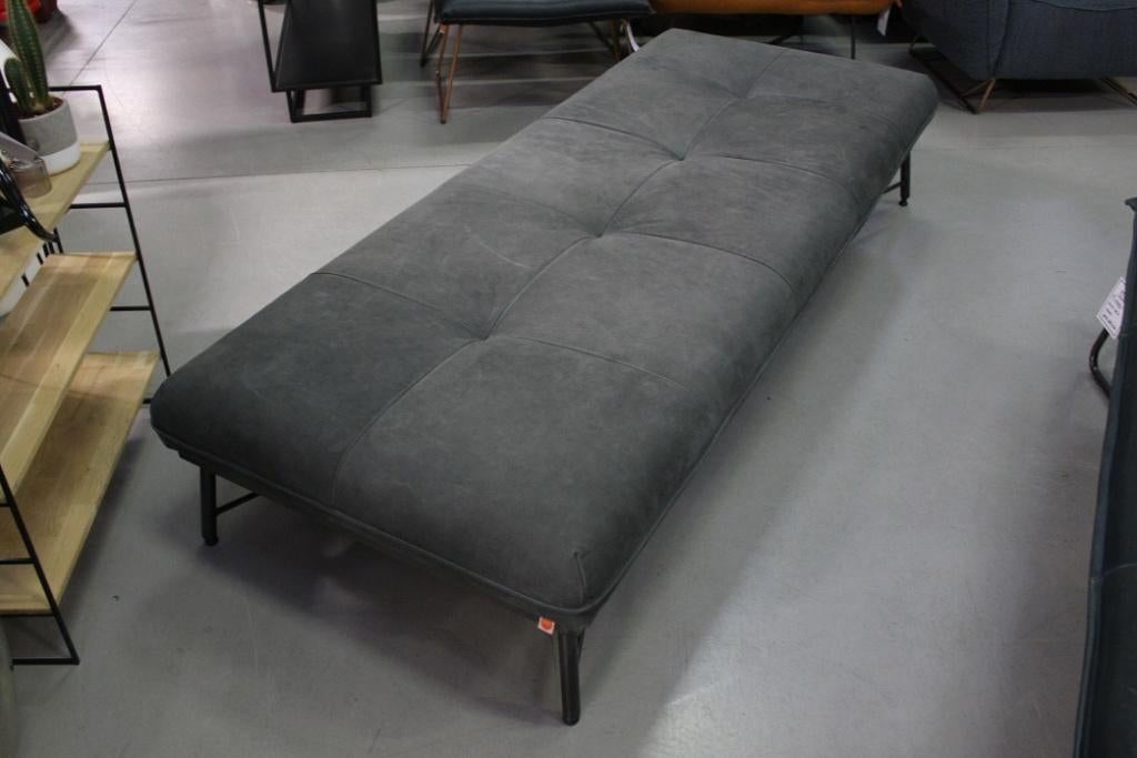 Luxe daybed lounge LENNOX Jess Design metaal leer Black, Ophalen, Zo goed als nieuw, Leer, 75 tot 100 cm