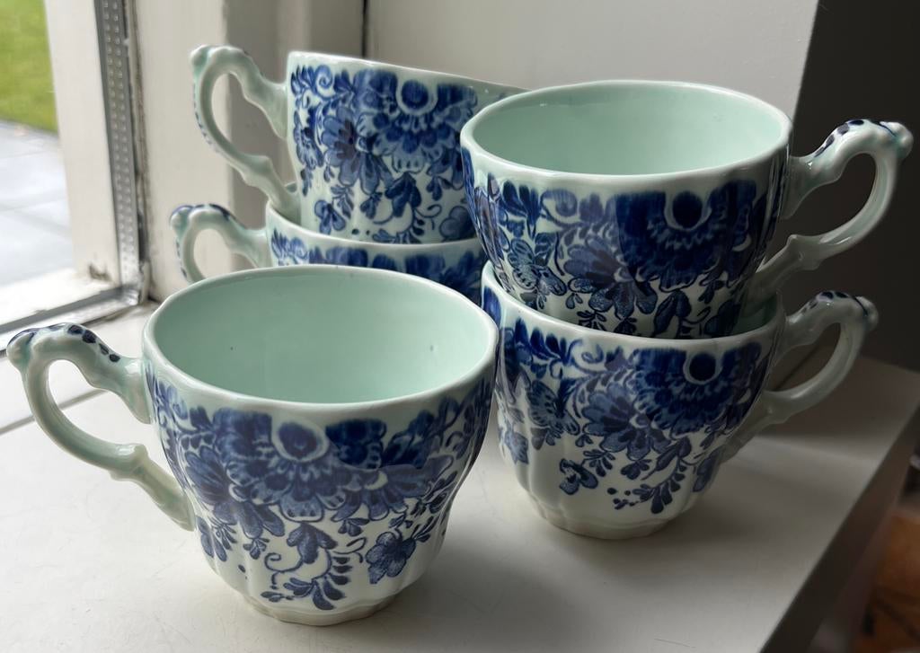 Vintage Delfts Blauw Boch Kopjes  - Jaren '60, Ophalen of Verzenden
