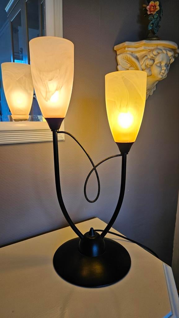 Elegante Masterlight Tafellamp, Ophalen, Zo goed als nieuw, Glas, Minder dan 100 cm