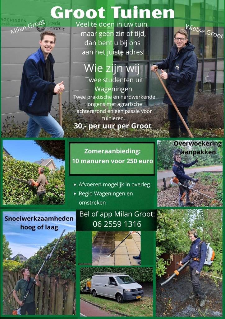 Tuinman aangeboden, Tuinonderhoud of Snoeiwerk