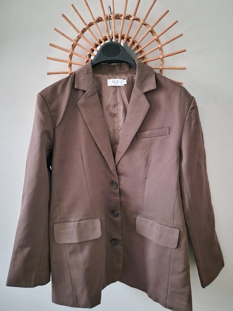 JCL  Dames Chocoladebruine Blazer - Maat S, Kleding | Dames, Jasjes, Kostuums en Pakken, Zo goed als nieuw, Jasje, Maat 36 (S)