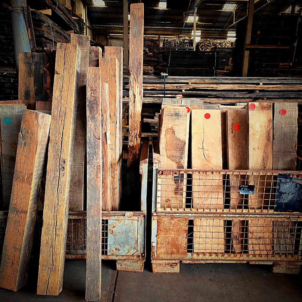 Exclusive discounts: losse oude eiken planken in alle maten, Ophalen, Gebruikt, Minder dan 25 mm, Eiken