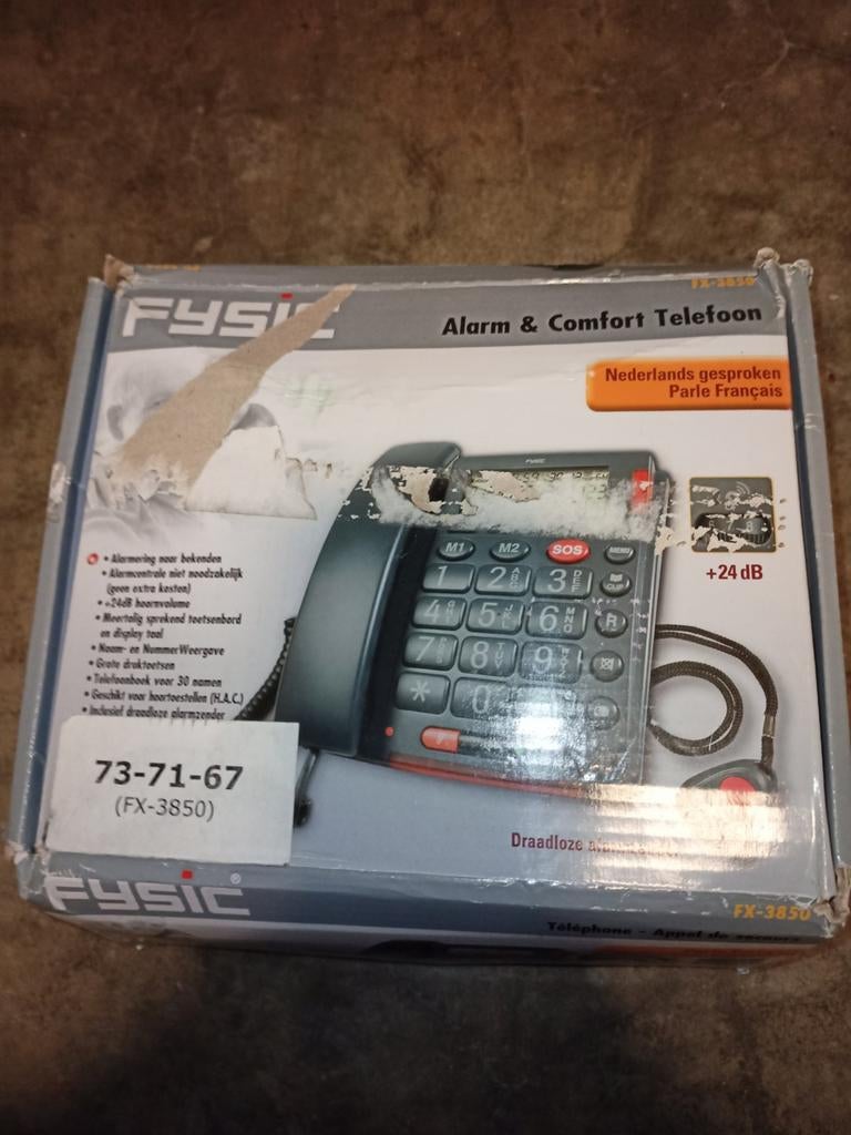 Ouderentelefoon Fysic FX 3850 met alarmdrukker, Telecommunicatie, Vaste telefoons | Handsets en Draadloos, Gebruikt, 1 handset