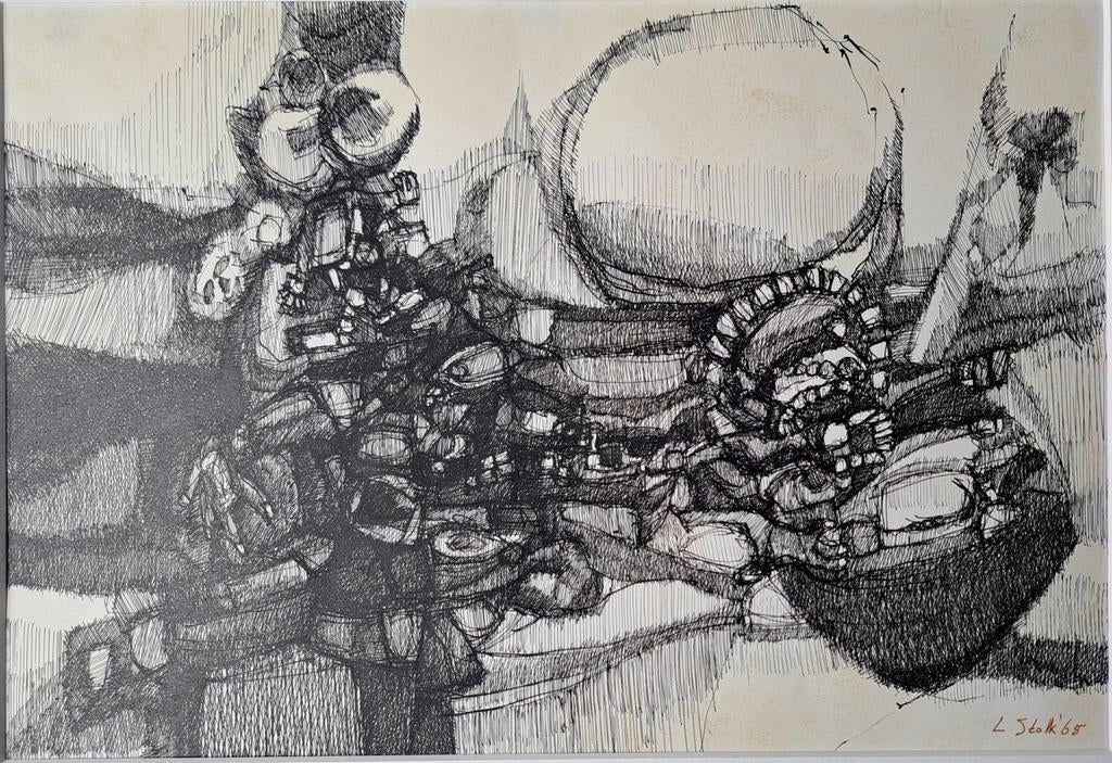 Pentekening van L. Stolk uit 1965, Antiek en Kunst, Ophalen of Verzenden