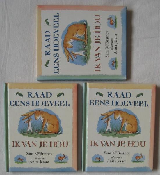 3x Raad eens hoeveel ik van je hou - Sam McBratney/A. Jeram, Ophalen of Verzenden, Zo goed als nieuw, Sam McBratney/A. Jeram, 2 tot 3 jaar