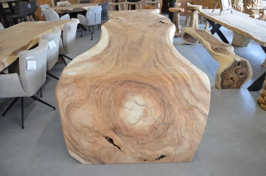 Watervaltafel suar 400cm -BT153, Overige houtsoorten, 100 tot 150 cm, Ophalen of Verzenden, Vijf personen of meer