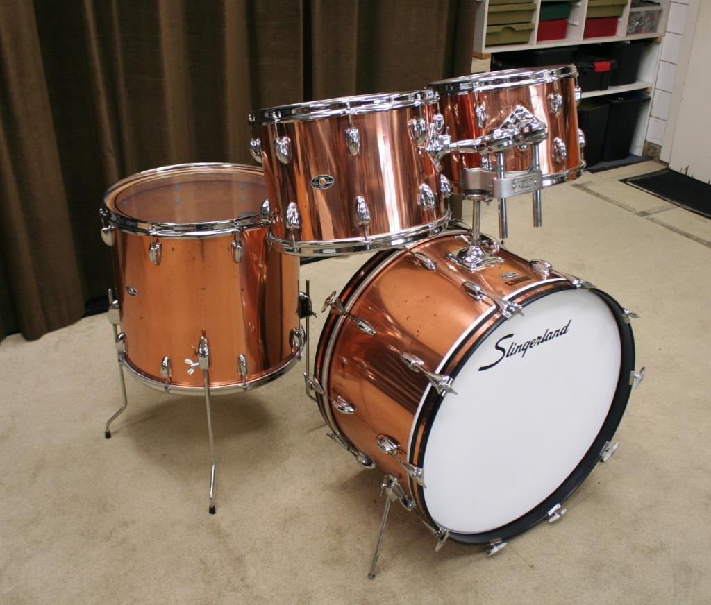 drumstel: slingerland shellset vintage, osmo, copper, c.o.w., Gebruikt, Jouwdrumstel@gmail.com, Ophalen, Overige merken