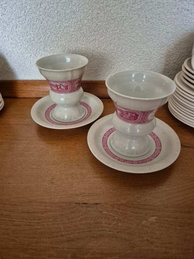 Porselein rudesheimer koffie kopjes, Ophalen of Verzenden