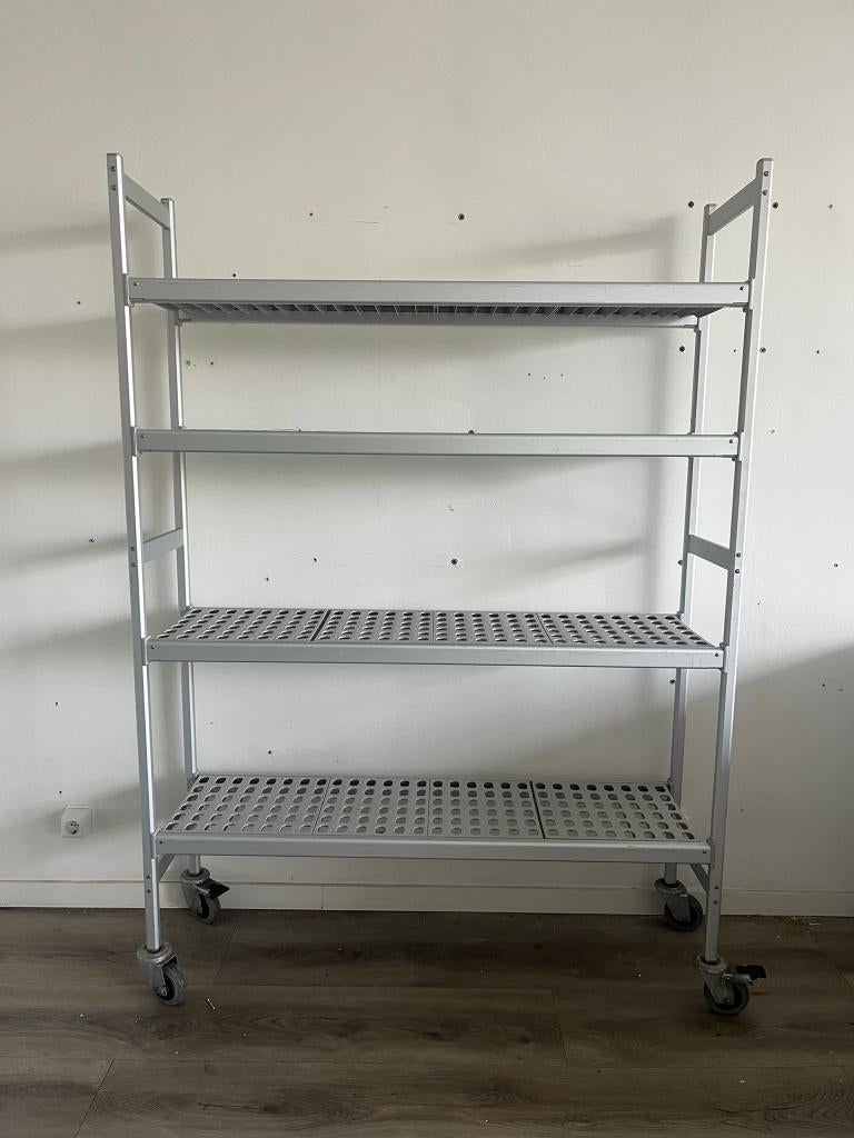 Verrijdbare stellingen koel/vries cel - Alu/kunststof, Ophalen, Gebruikt, Koelen en Vriezen