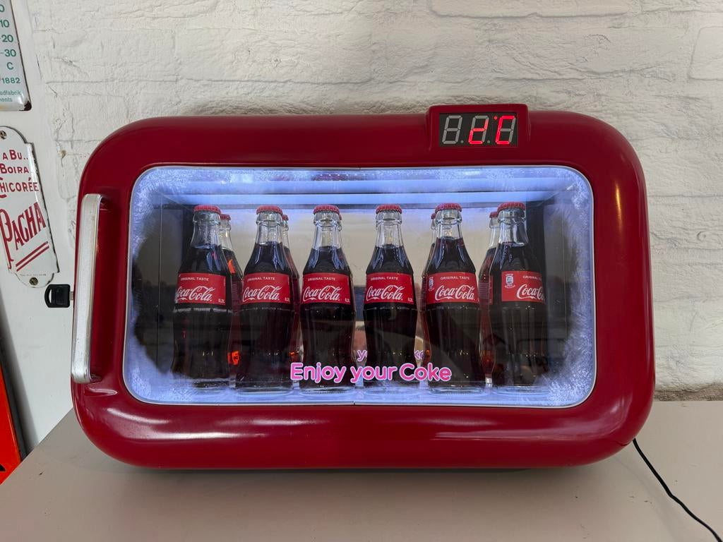 Coca-Cola Koelkast Display Reclame Lichtbak, Verzamelen, Merken en Reclamevoorwerpen, Ophalen, Gebruikt, ., Lichtbak of (neon) lamp