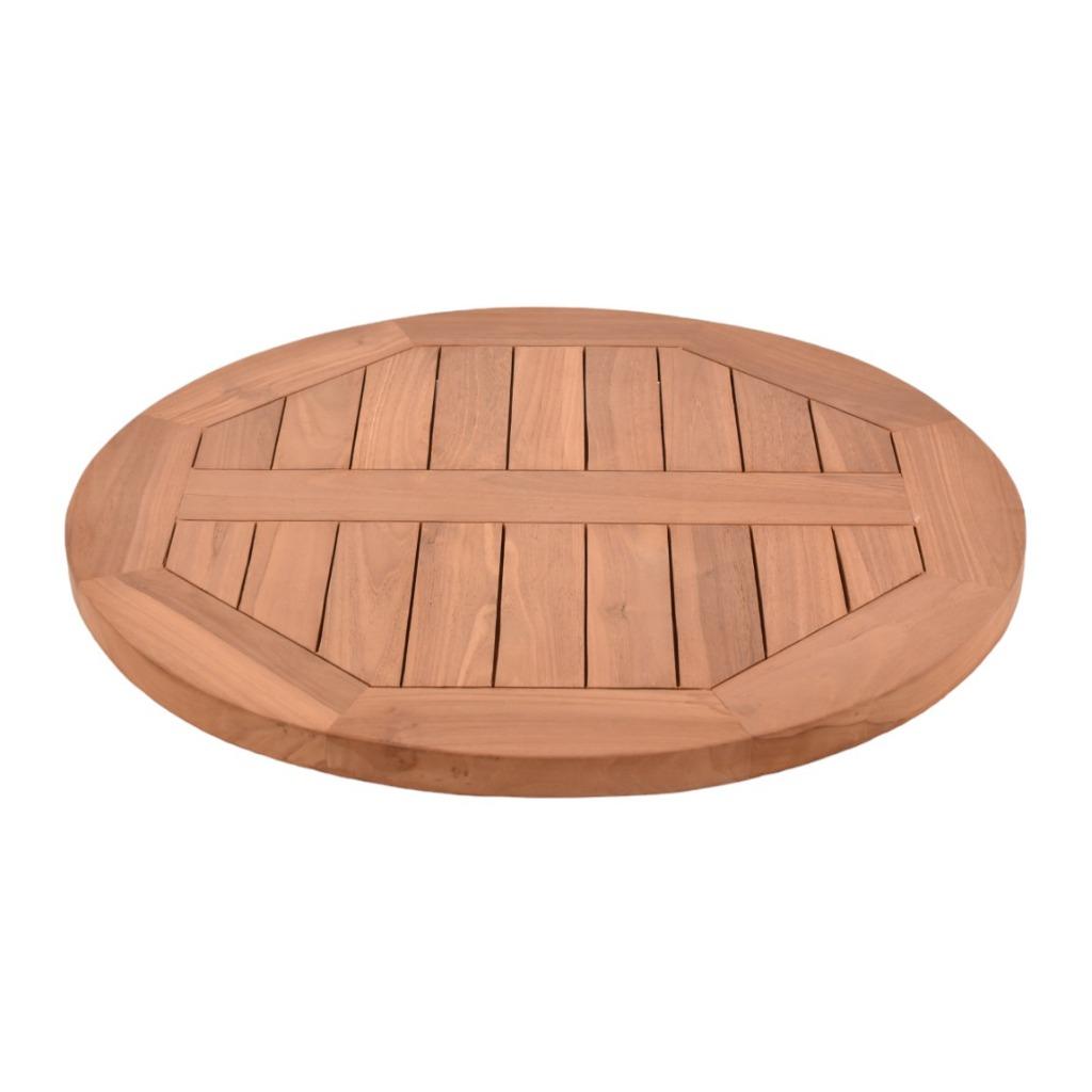 Teakhouten terras tafelblad rond 60 cm, Ophalen of Verzenden, Nieuw, Rond, Teakhout