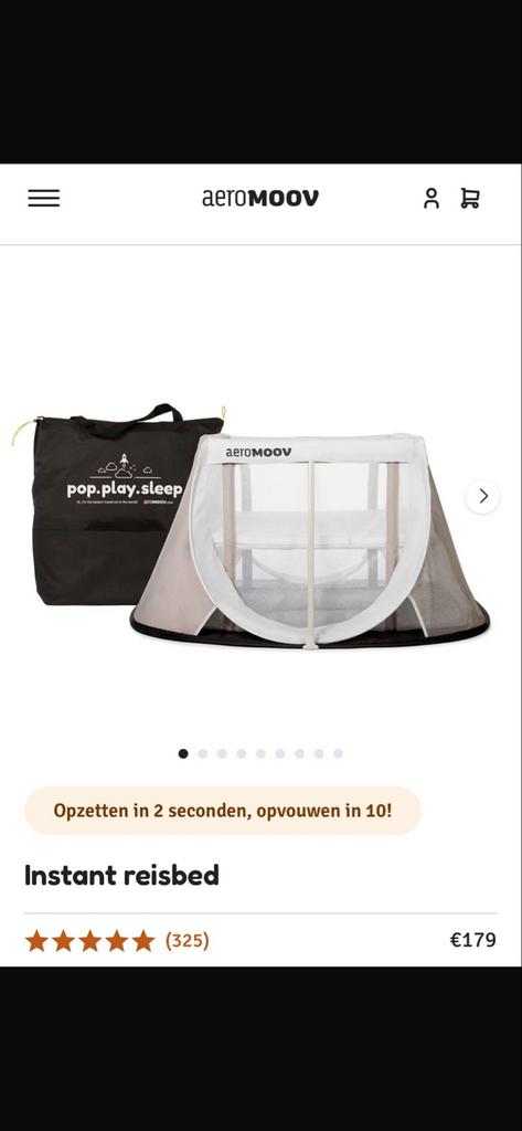 AeroMoov Instant Reisbed - nieuw, 3x gebruikt, Kinderen en Baby's, Babywiegjes en Ledikanten, Ophalen, Nieuw, Reisbedje