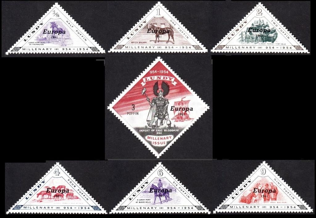 LUNDY 1961 EUROPA overdruk op 1954 Millennium, Postfris., Postzegels en Munten, Verzenden, Postfris