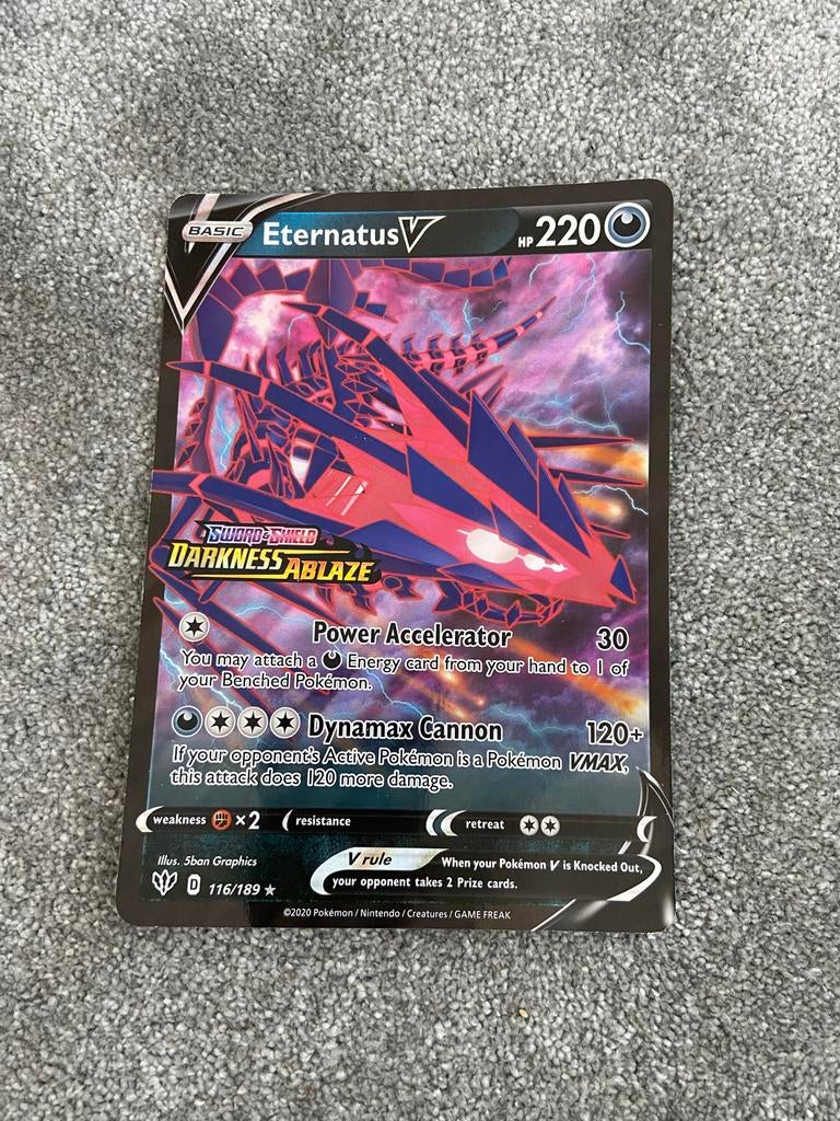 Pokemon Eternatus V kaart, Ophalen of Verzenden, Zo goed als nieuw, Losse kaart
