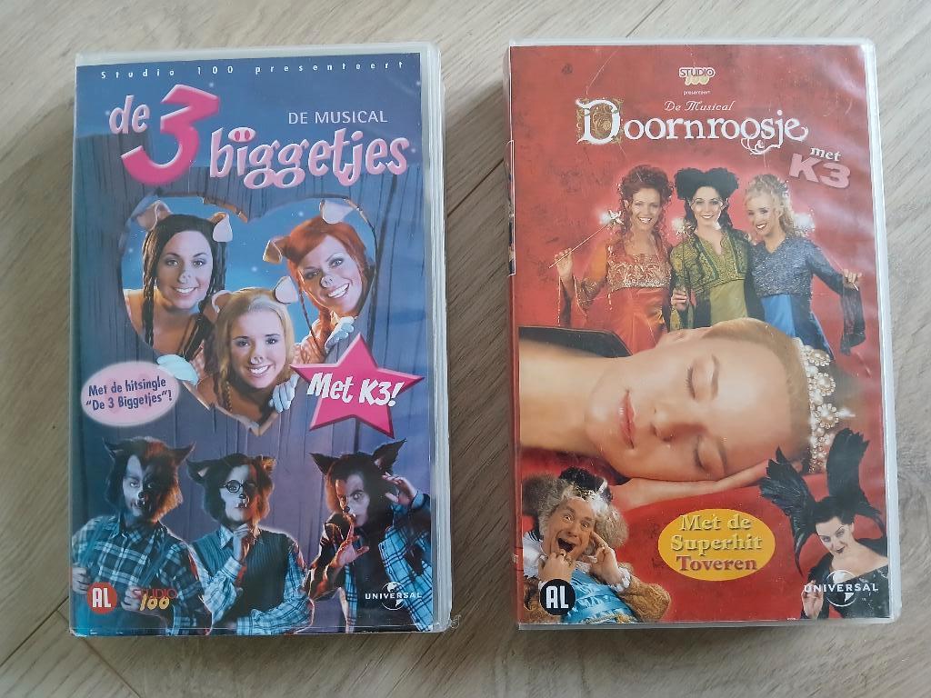 K3 musicals op VHS De 3 biggetjes & Doornroosje, Cd's en Dvd's, VHS | Kinderen en Jeugd, Gebruikt, Alle leeftijden, Kinderprogramma's en -films