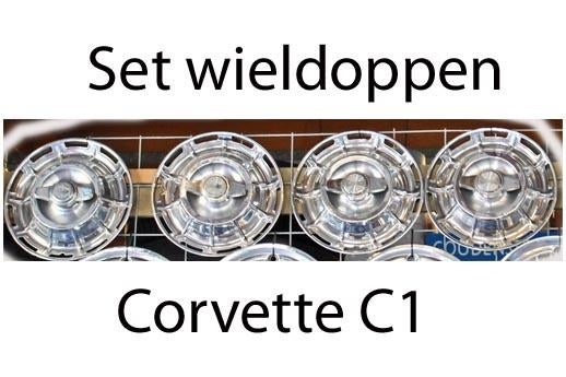 1959 - 1962 C1 Corvette Hubcaps met Spinner Caps Set of 4, Ophalen, Gebruikt