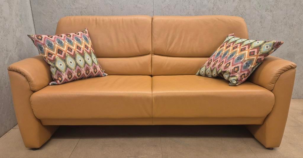 FM Munzer design leren bank 185 cm, Ophalen, Gebruikt, 150 tot 200 cm, Modern klassiek