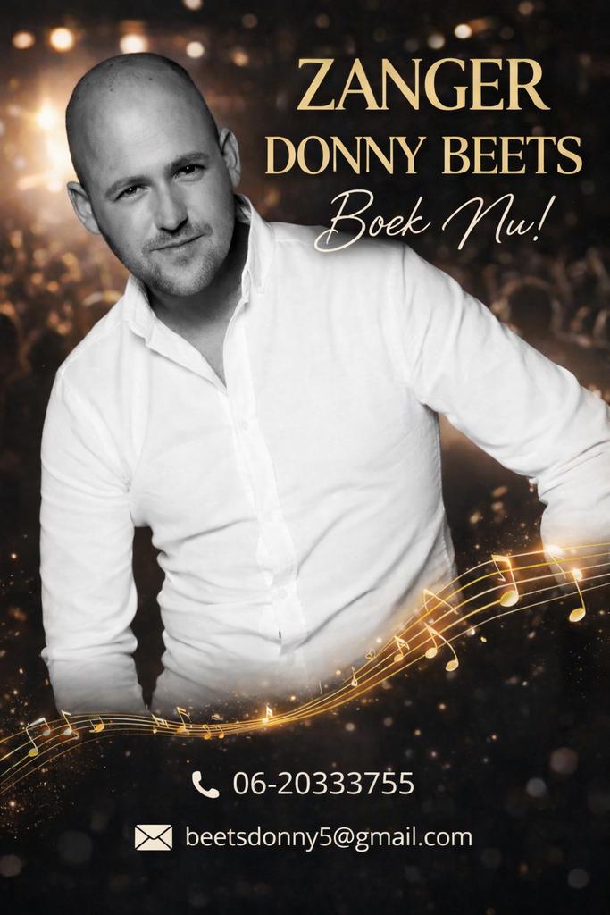 Zanger Donny Beets Vanaf  €295,-, Overige artiesten