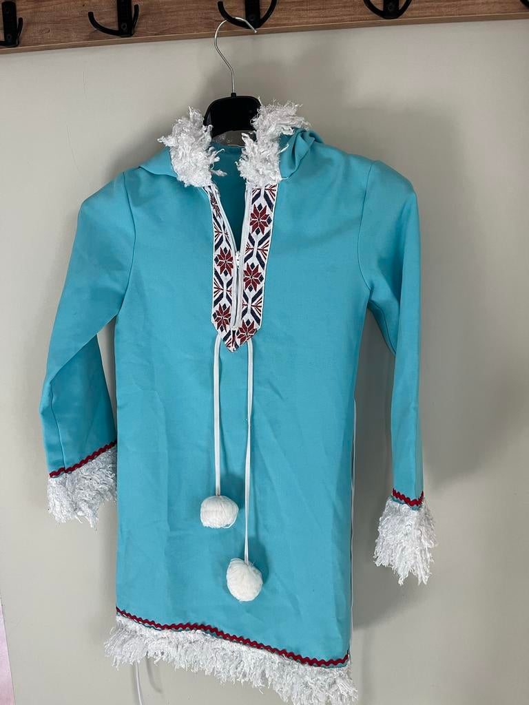 Eskimo Jurk Carnaval Maat 128-140, Kinderen en Baby's, Carnavalskleding en Verkleedspullen, Zo goed als nieuw, Meisje, 122 t/m 128