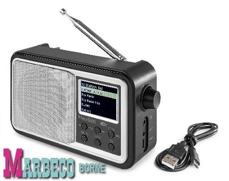 DAB+ radio, Portable DAB+ FM radio, Bluetooth, zwart/zilver, Nieuw, Info@marbeco.nl, Audizio, Radio