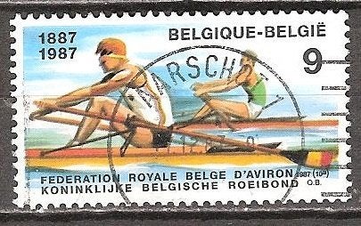 Belgie 19, roeien, Verzenden, Gestempeld