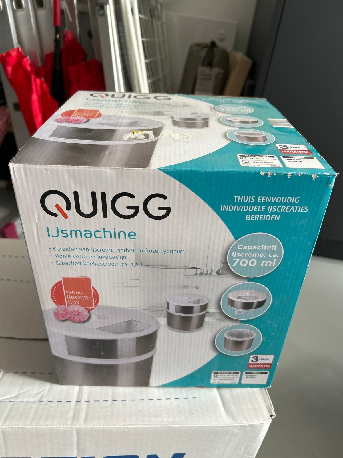 QUIGG IJsmachine - Nieuw in doos, Ophalen, Nieuw, Zelfvriezend
