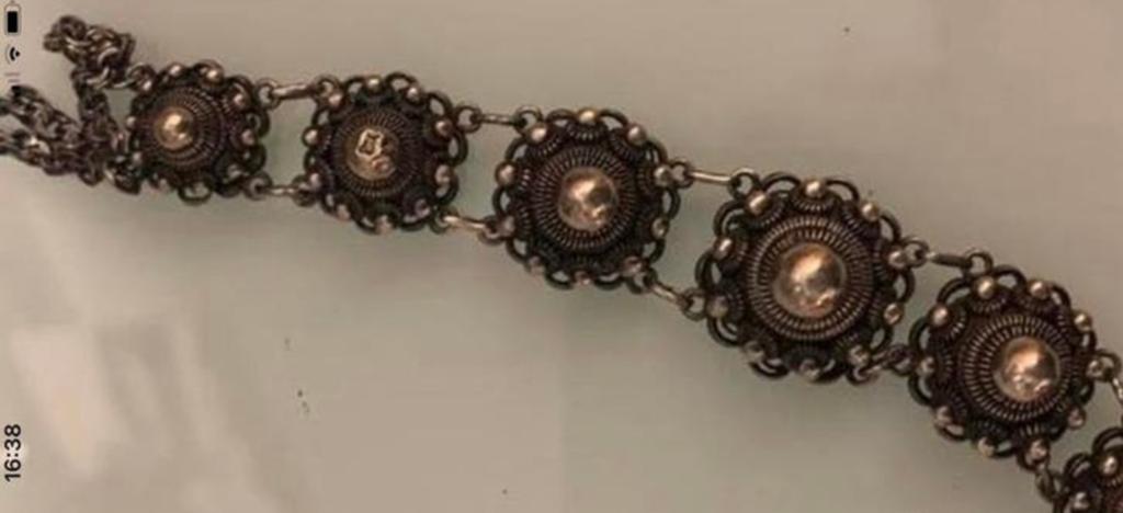 zilveren Zeeuwse knoop armband broche en hanger antiek zilve, Ophalen of Verzenden