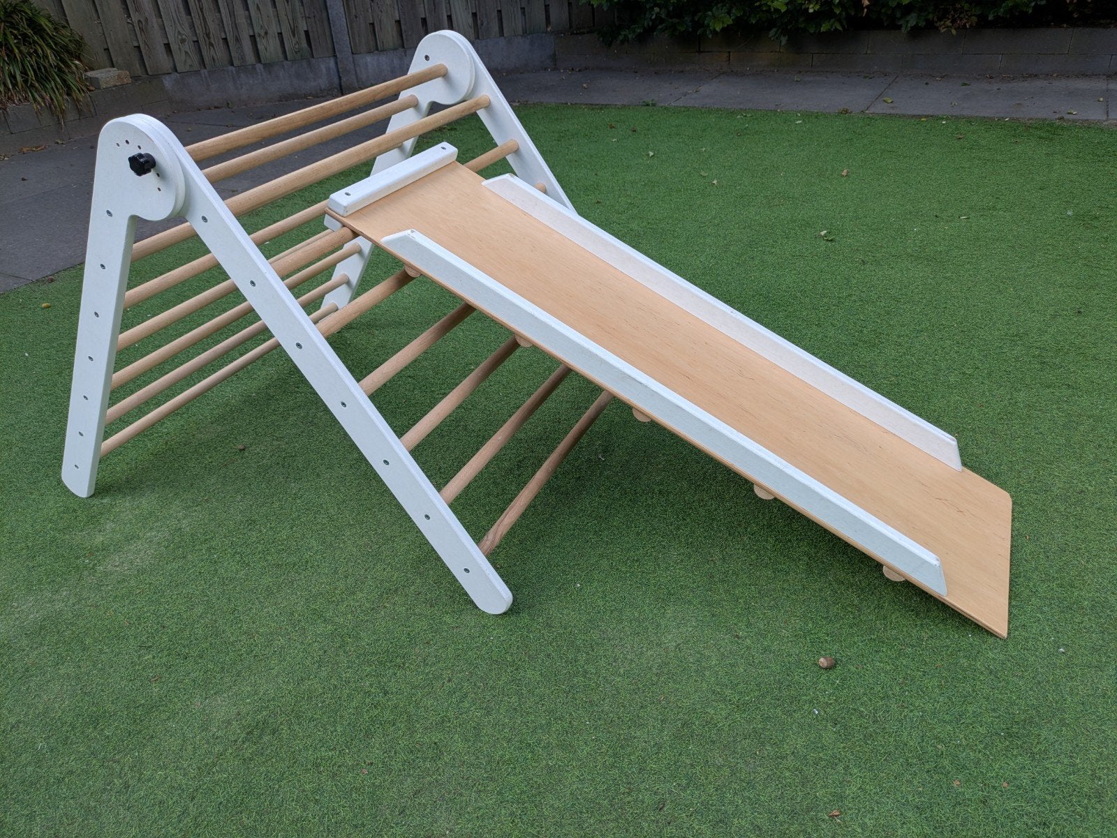 Houten klimrek voor binnen met glijbaan of klimplank, Kinderen en Baby's, Speelgoed | Overig, Ophalen, Zo goed als nieuw, Jongen of Meisje