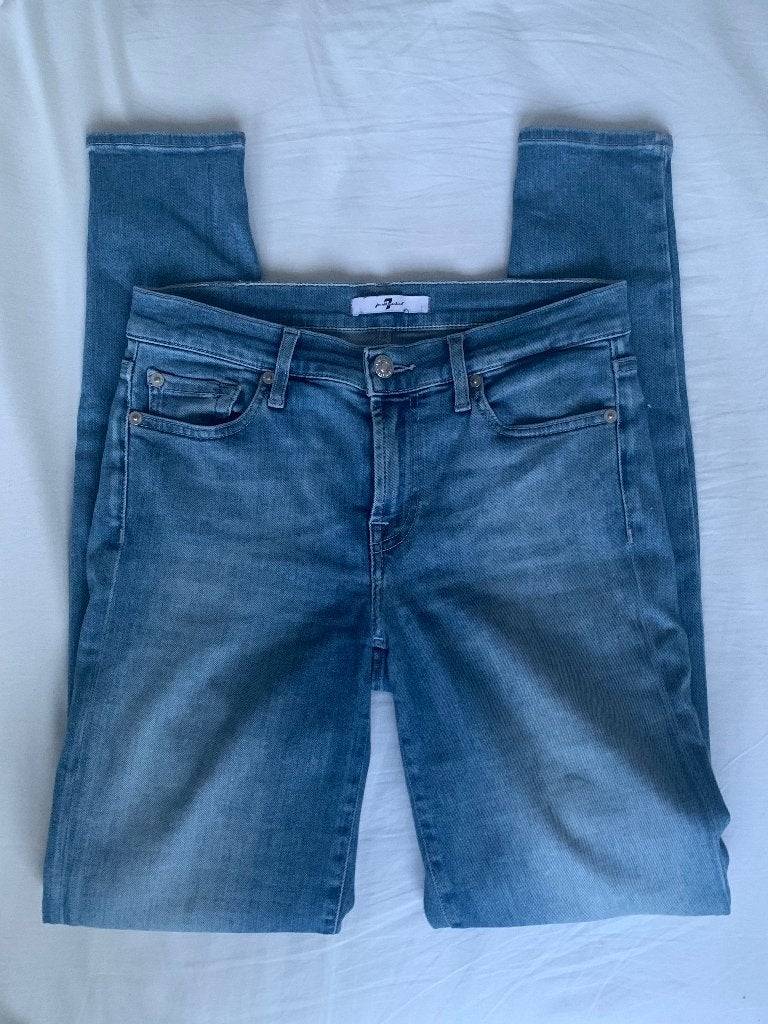 7 For All Mankind jeans The Skinny maat 27, Blauw, Ophalen of Verzenden, W27 (confectie 34) of kleiner, Gedragen