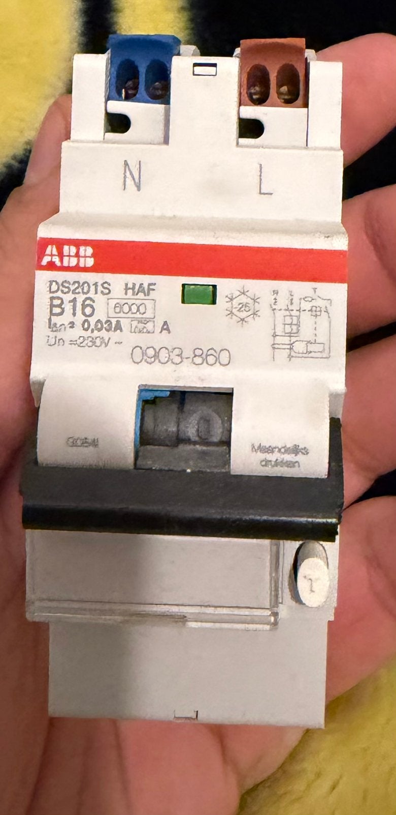 ABB HAF DS201S B16 Aardlekautomaat 30mA – 0930-860, Ophalen, Zo goed als nieuw, Overige typen