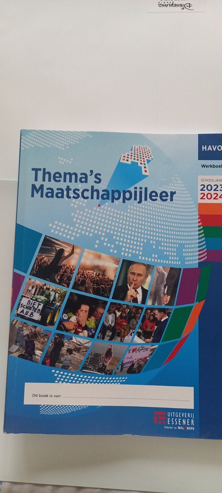 Werkboek Thema's Maatschappijleer HAVO 2023-2024, Onbekend, HAVO, Ophalen of Verzenden, Zo goed als nieuw